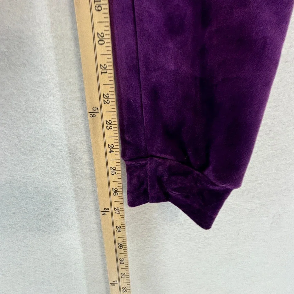 Kids Fleece Lined Jogger Pants L XL Purple Velvet Drawstring Waist Cozy Lounge‎